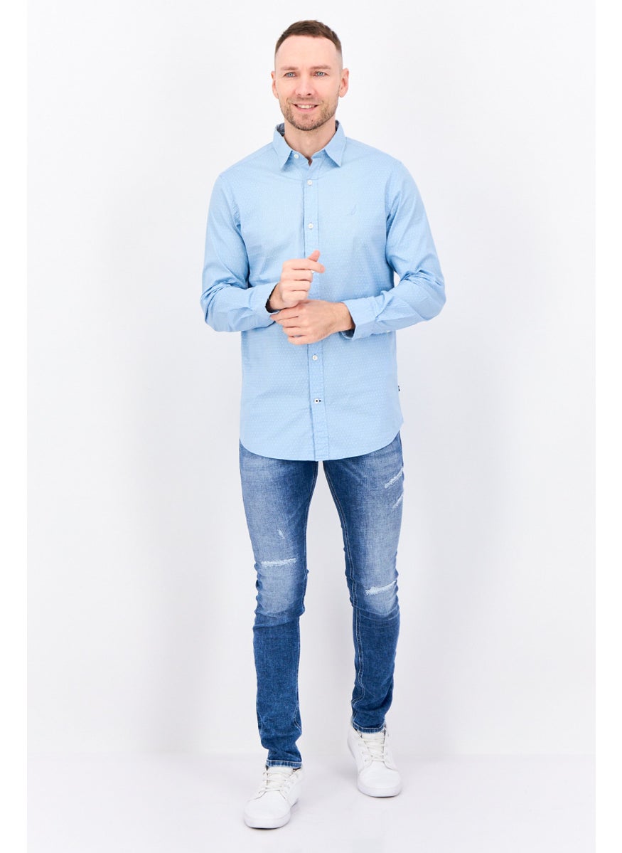 Men Classic Fit Allover Print Long Sleeves Casual Shirt, Multicolor