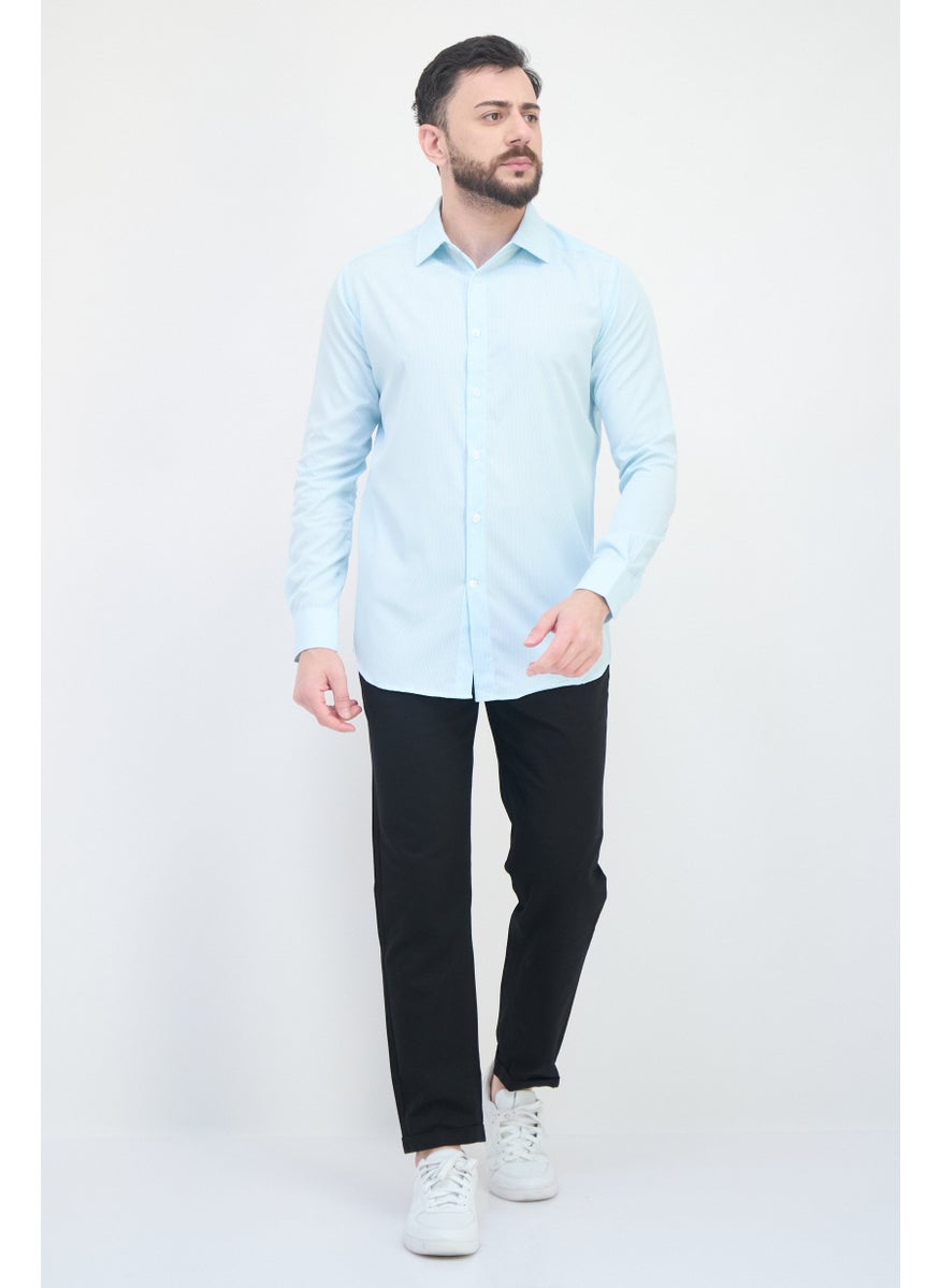 Men Modern Fit Stripe Long Sleeve Dress Shirt, Multicolor