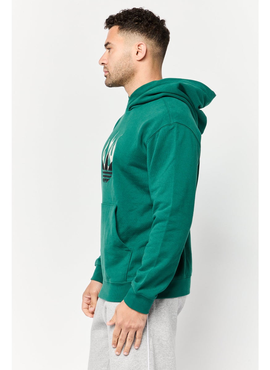 Men Sportswear Fit Long Sleeve Outdoor Sweatshirt, Green