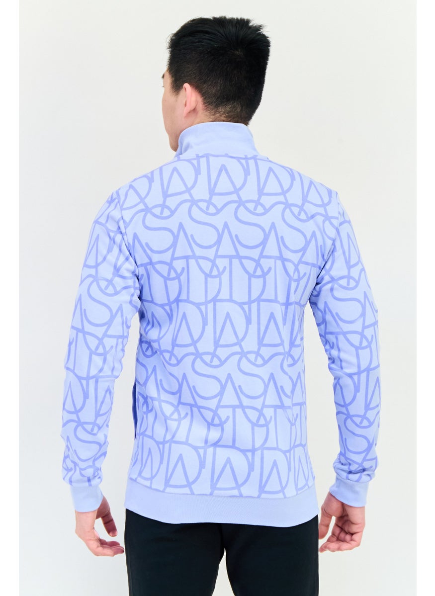 Men Sportswear Fit Long Sleeve Outdoor Sweatshirt, Blue
