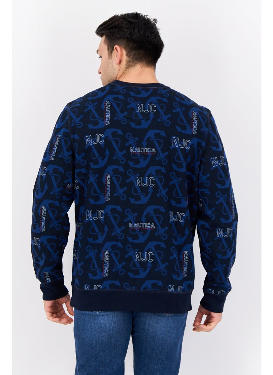 Men Crew Neck Allover Print Long Sleeves Sweatshirt, Multicolor