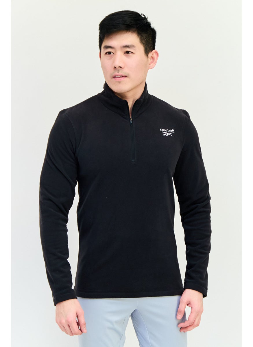 Men Sportswear Fit Long Sleeve Outdoor Sweatshirt, Black