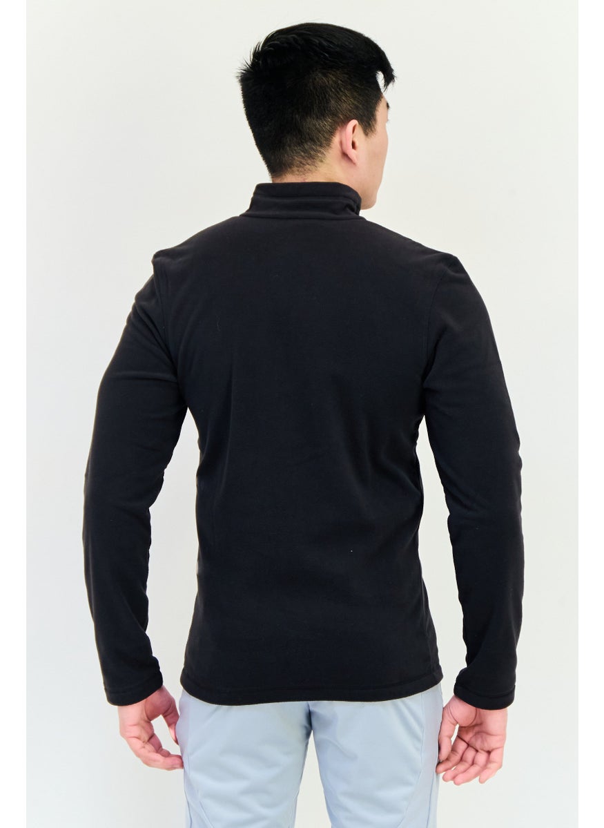 Men Sportswear Fit Long Sleeve Outdoor Sweatshirt, Black