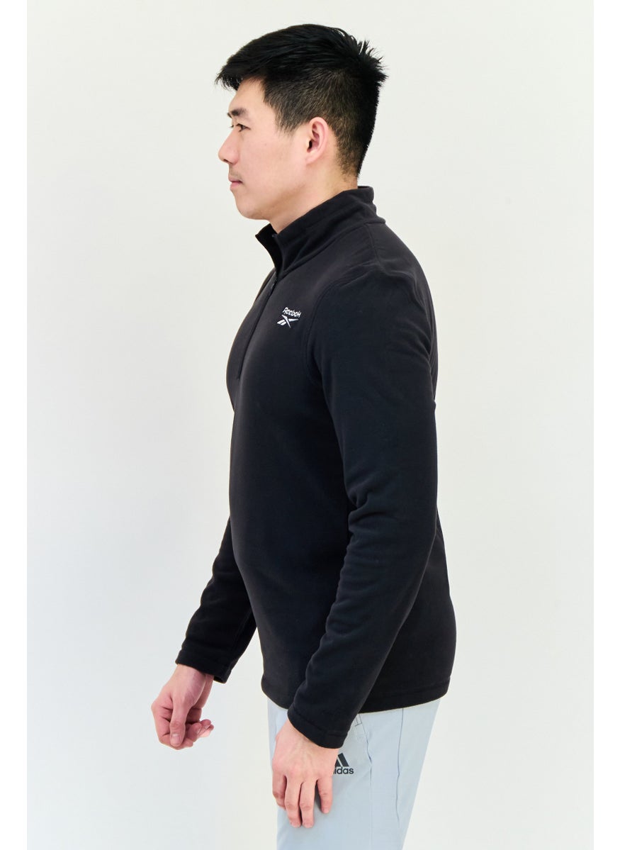 Men Sportswear Fit Long Sleeve Outdoor Sweatshirt, Black