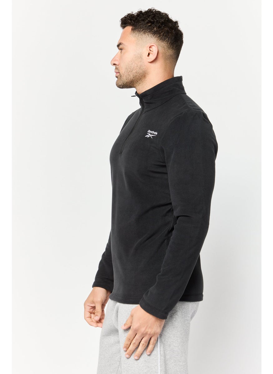 Men Sportswear Fit Long Sleeves Running Sweatshirt, Black