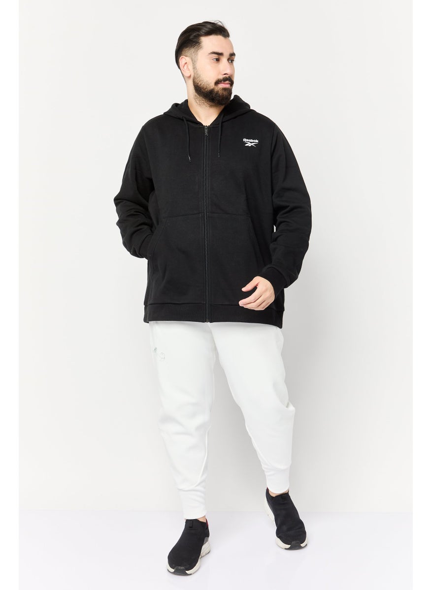 Men Sportswear Fit Long Sleeve Running Hoodie, Black