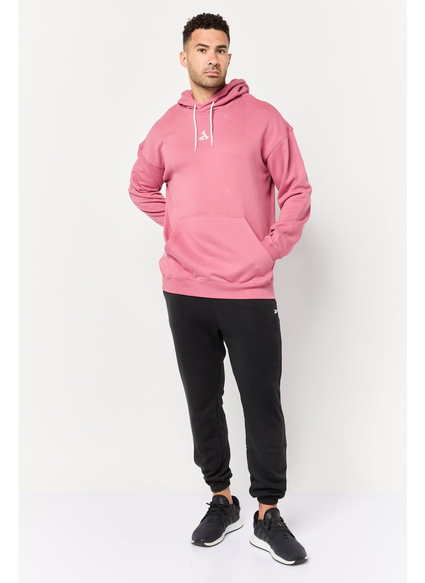 Men Sportswear Fit Long Sleeves Running Sweatshirt, Dark Pink