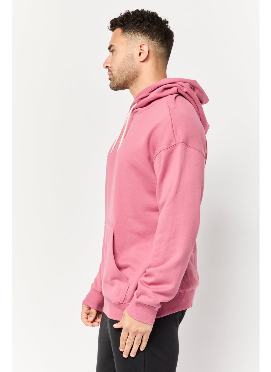 Men Sportswear Fit Long Sleeves Running Sweatshirt, Dark Pink