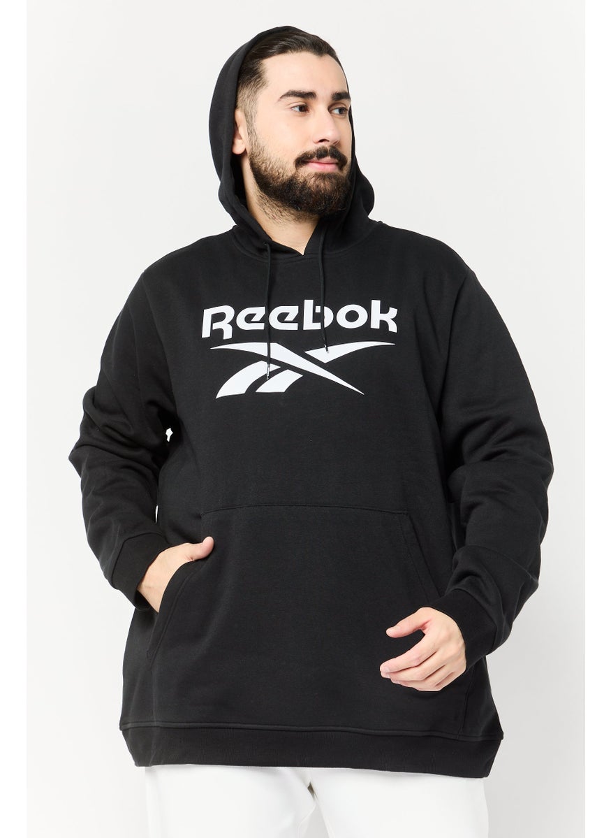 Men Sportswear Fit Long Sleeve Outdoor Hoodie, Black