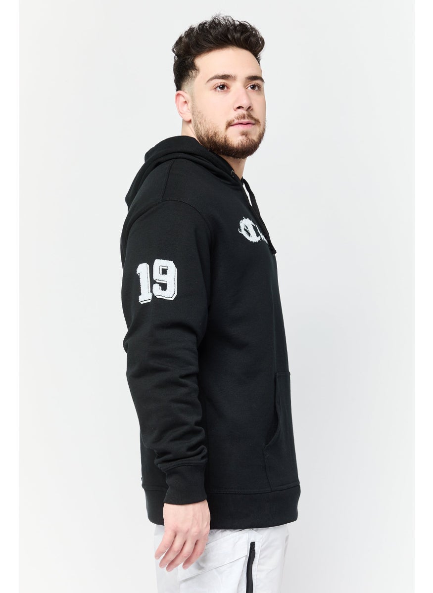 Men Sportswear Fit Long Sleeves Outdoor Sweatshirt, Black