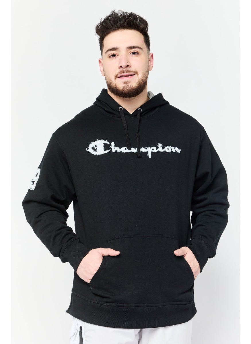 Men Sportswear Fit Long Sleeves Outdoor Sweatshirt, Black