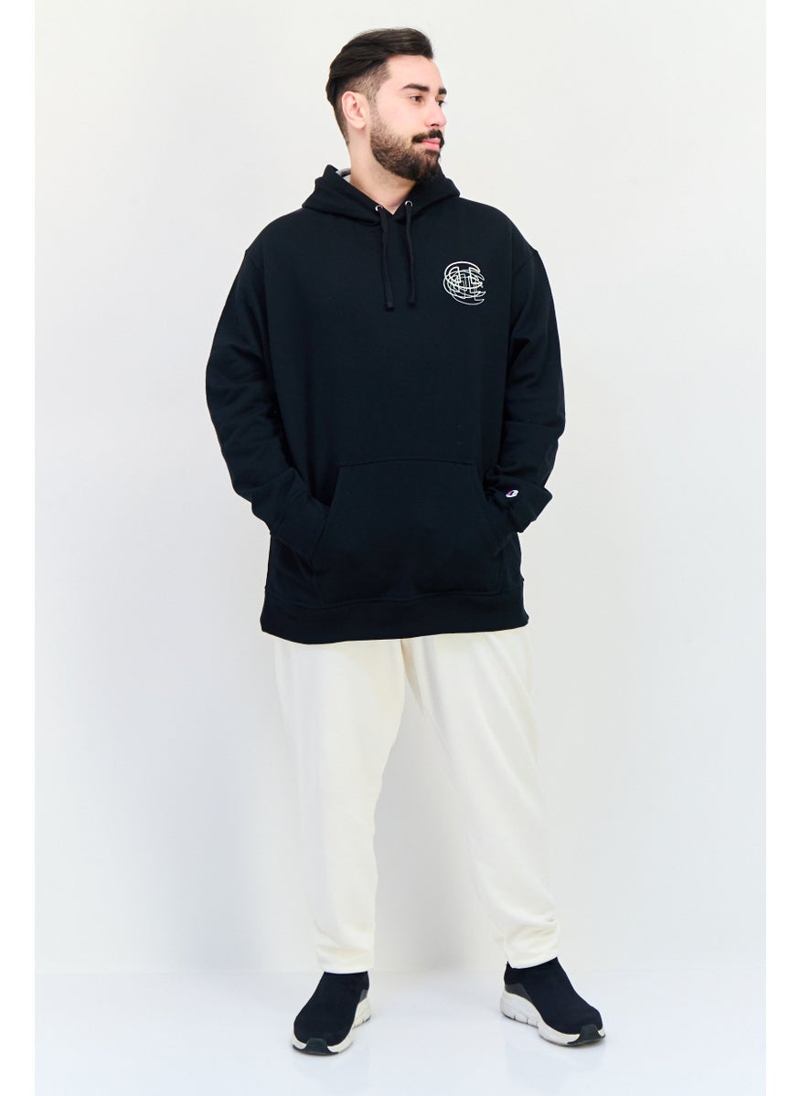 Men Sportswear Fit Long Sleeves Outdoor Hoodie, Black