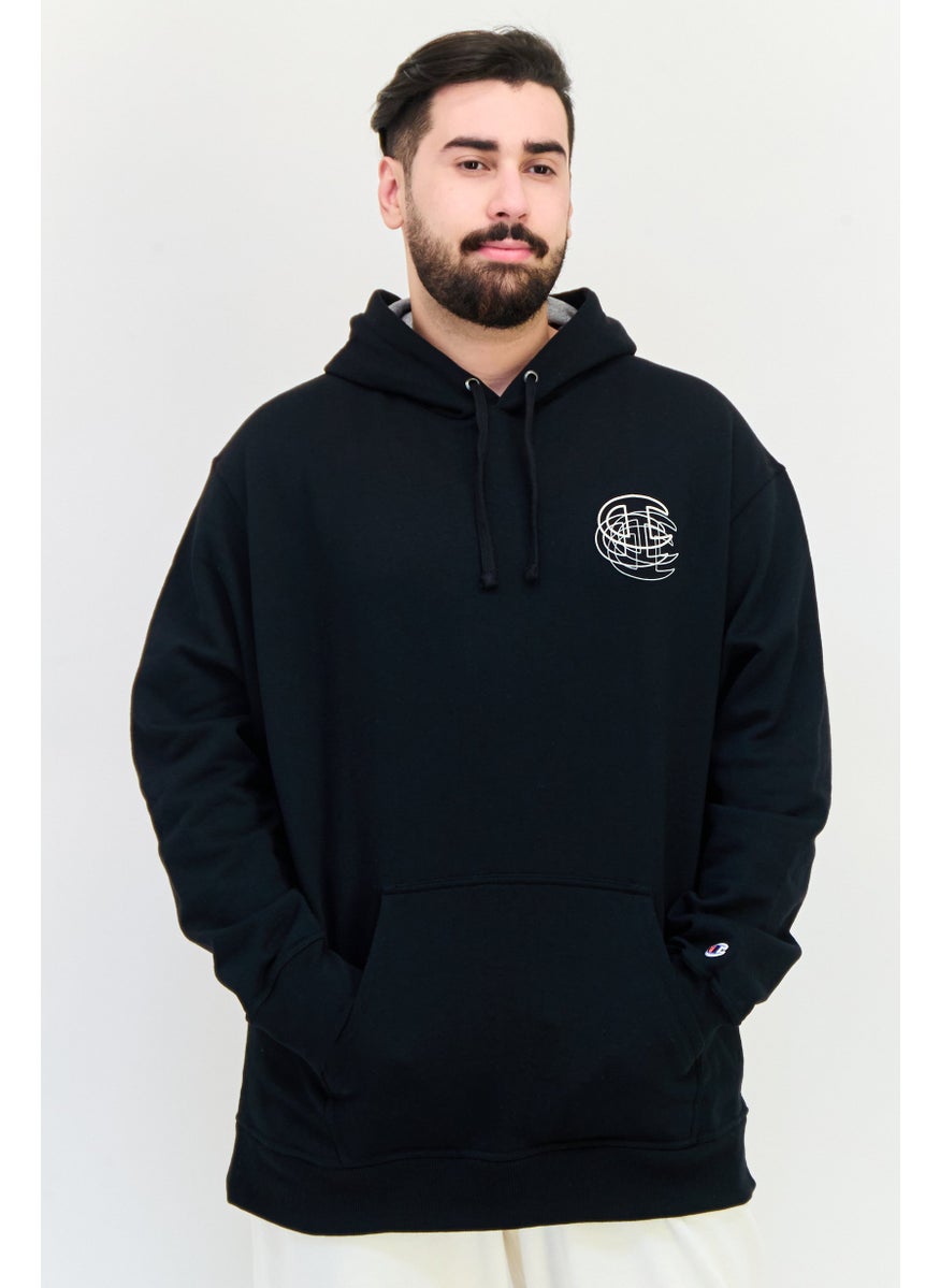 Men Sportswear Fit Long Sleeves Outdoor Hoodie, Black