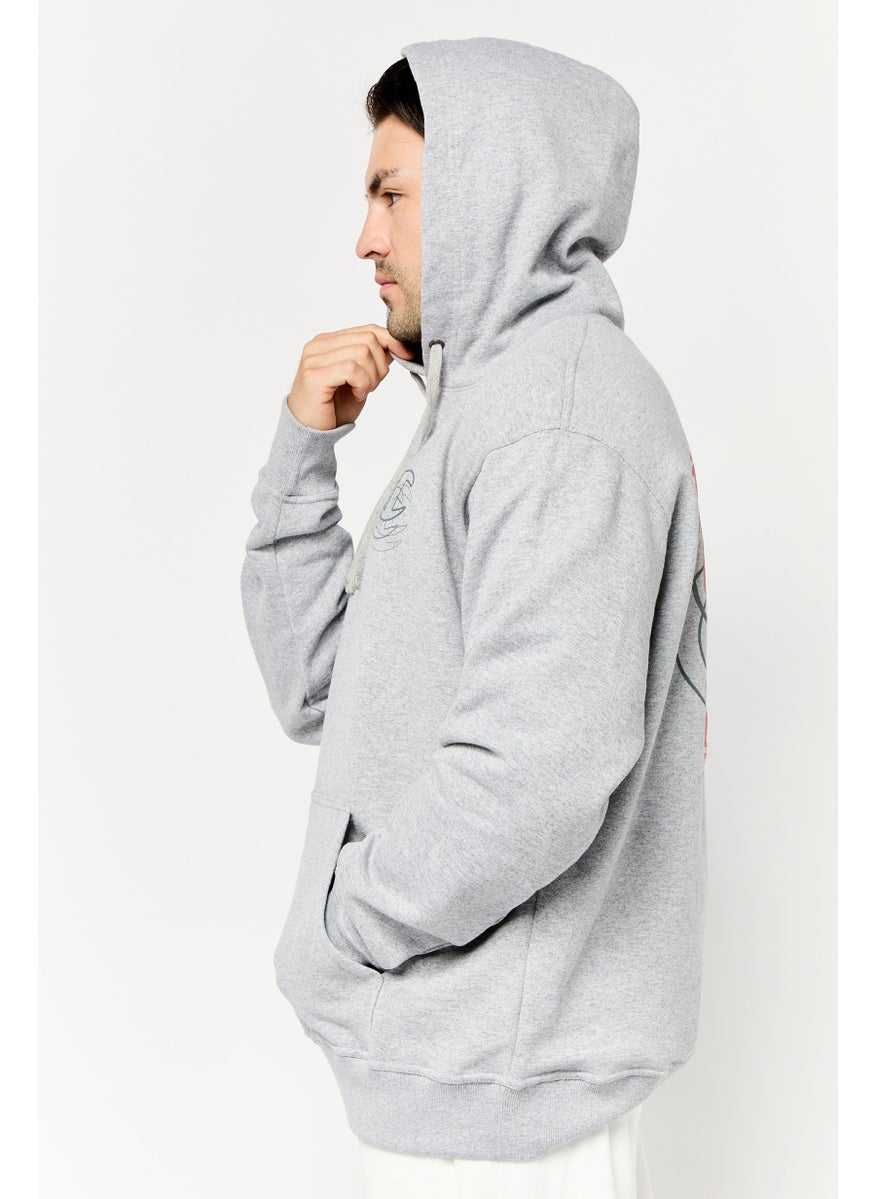 Men Sportswear Fit Long Sleeves Outdoor Sweatshirt, Grey