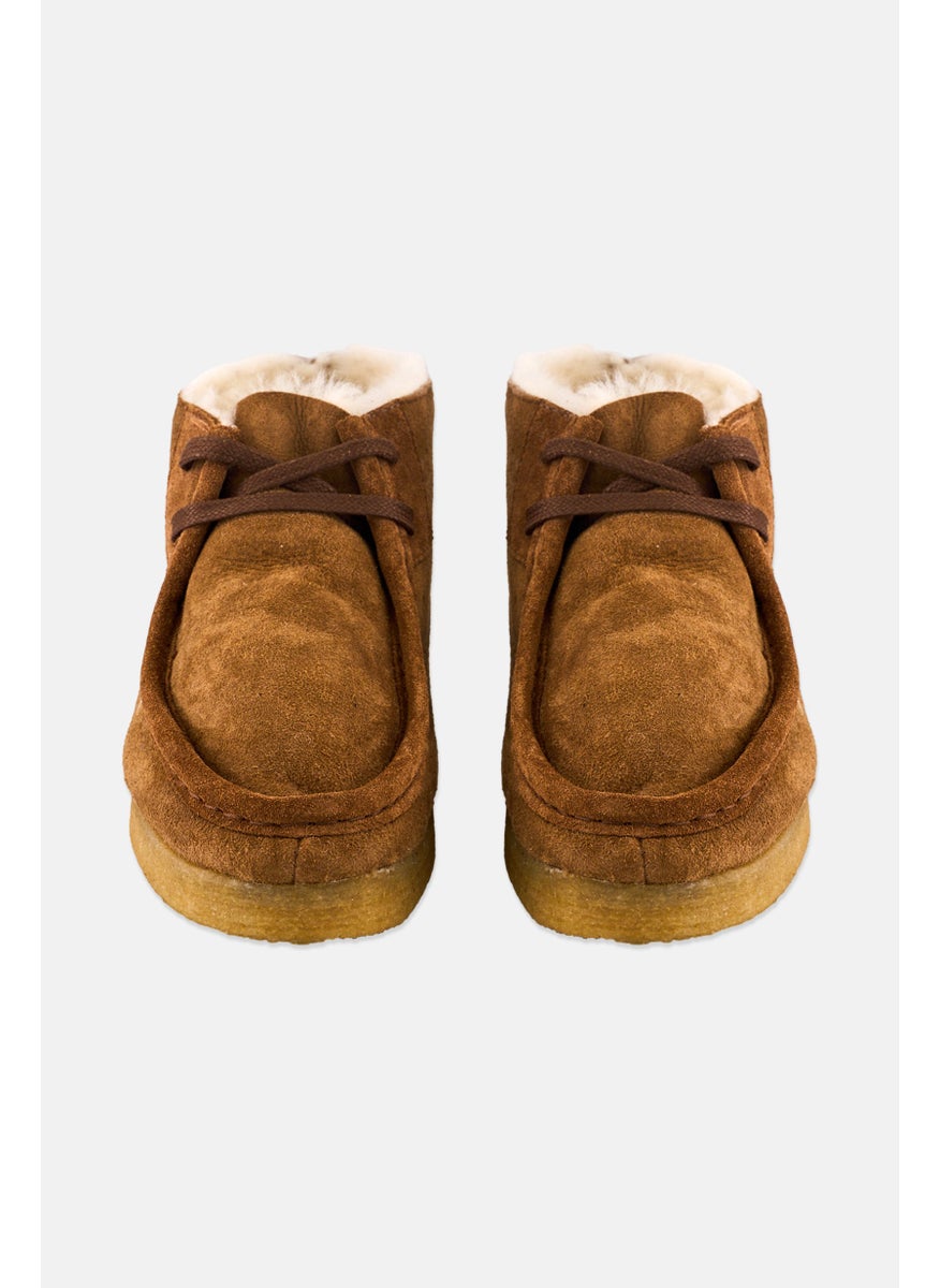 Women Standard Wallabee Lace Up Ankle Boots, Brown