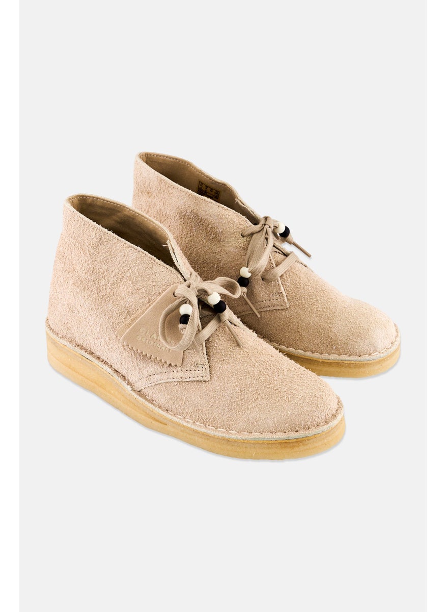 Women Desert Coal Lace Up Ankle Boots, Off White