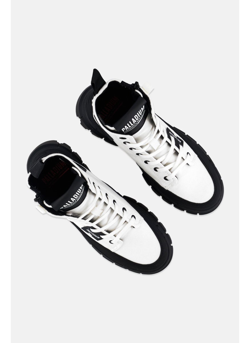 Women Revolt Zip Tx Lace Up Ankle Boots, White
