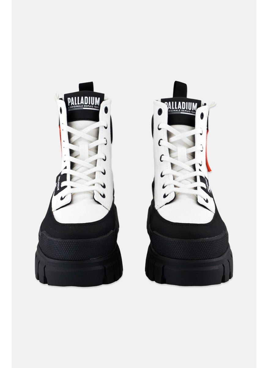 Women Revolt Zip Tx Lace Up Ankle Boots, White