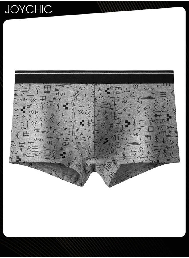 4 Pack of Graphic Printed Men’s Teenager Boys Cotton Panties Comfotable Soft Underwears Moisture Wicking Antibacterial Boxer Briefs