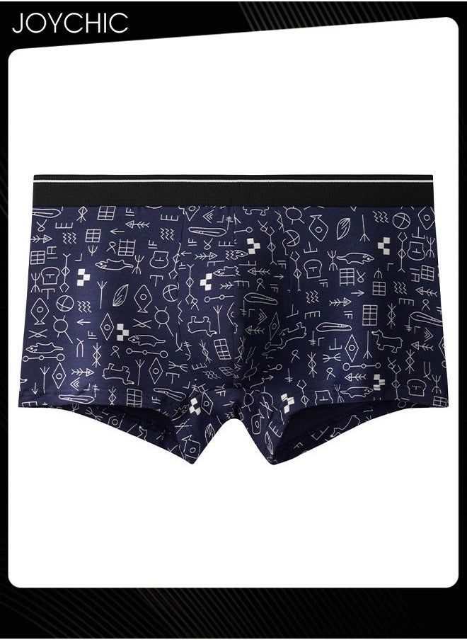 4 Pack of Graphic Printed Men’s Teenager Boys Cotton Panties Comfotable Soft Underwears Moisture Wicking Antibacterial Boxer Briefs