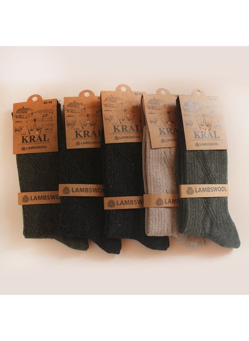 Winter Wool Men's Socks Lambswool 5 Pack