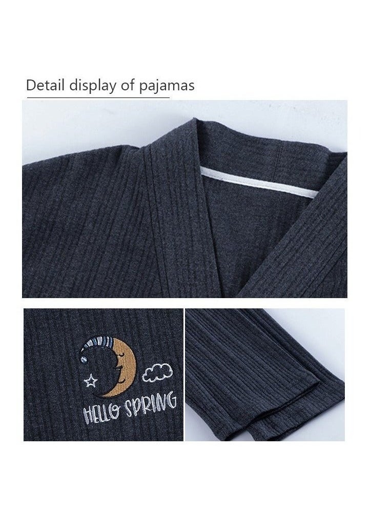 Couple Pajamas Set Long Sleeves Sleepwear for Men and Women Cute Plus Size Loungewear Spring Autumn Home Clothes Gift Boyfriend Girlfriend Husband Wife