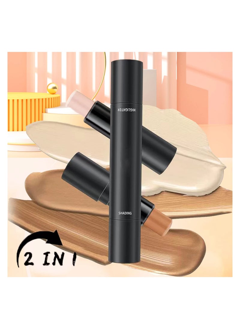 2023 Upgraded Version of Concealer Stick 6 Colors Concealer Highlight Stick 2 in 1 Double Head Repair Cream Repair Waterproof Professional Facial Repair