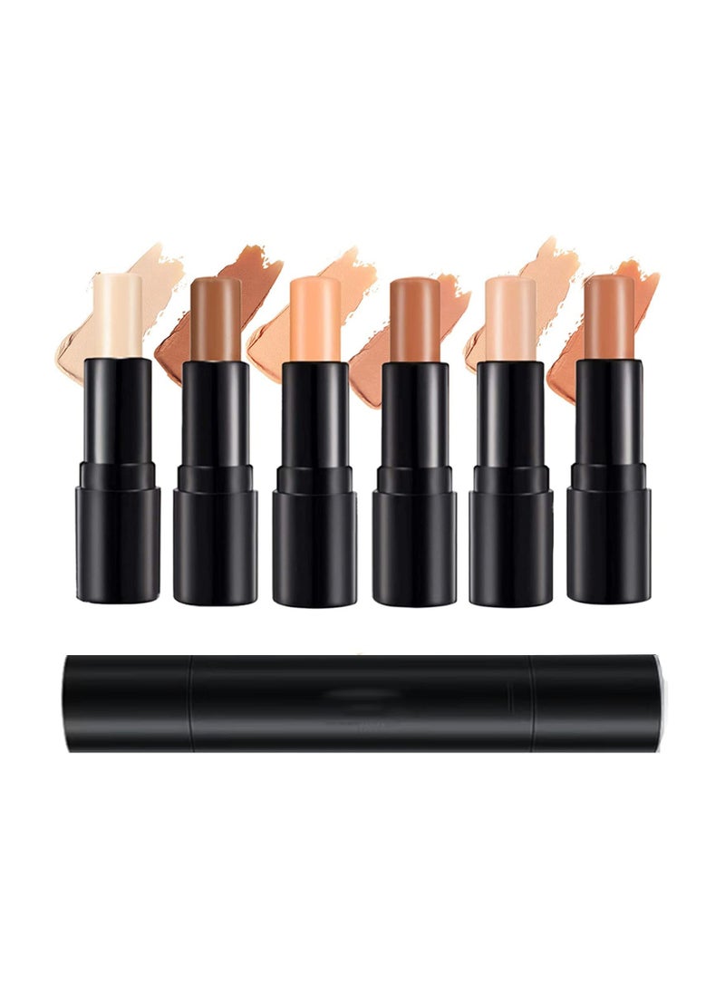 2023 Upgraded Version of Concealer Stick 6 Colors Concealer Highlight Stick 2 in 1 Double Head Repair Cream Repair Waterproof Professional Facial Repair