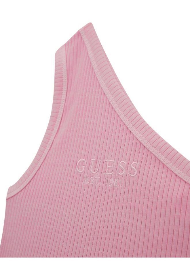 Kids Garment Dye One Shoulder Top