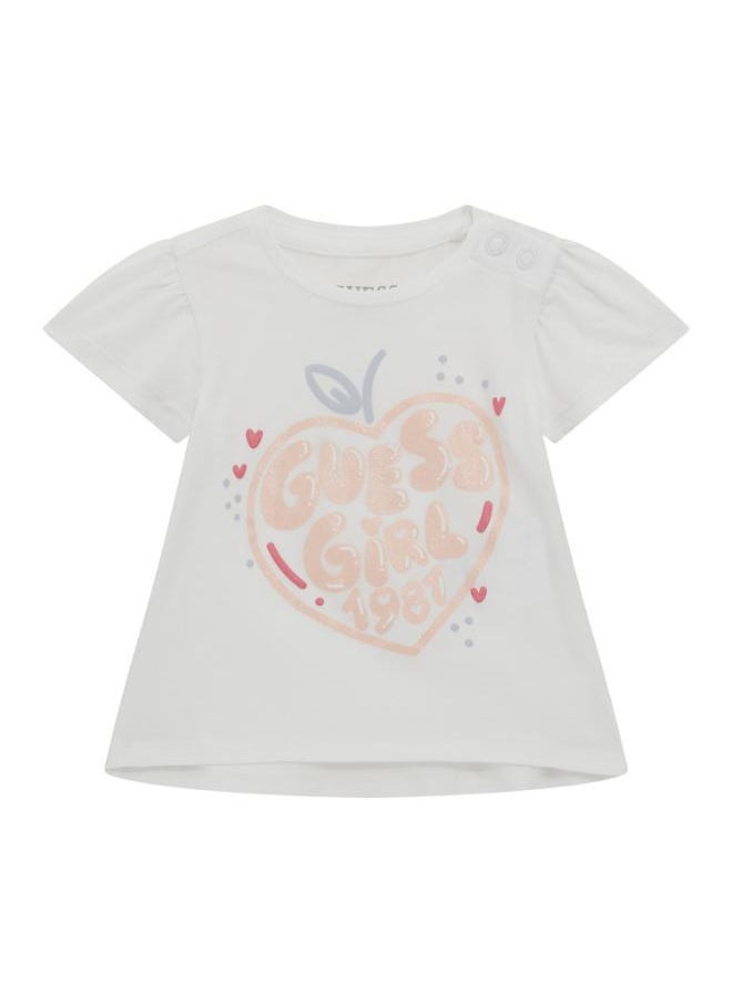 Kids Slogan Printed Crew Neck T-Shirt