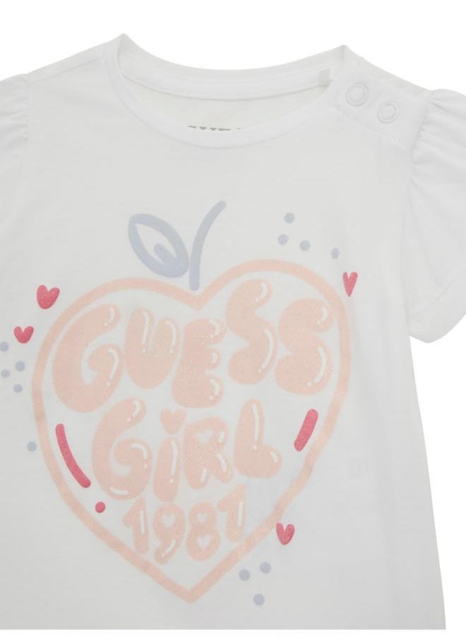 Kids Slogan Printed Crew Neck T-Shirt