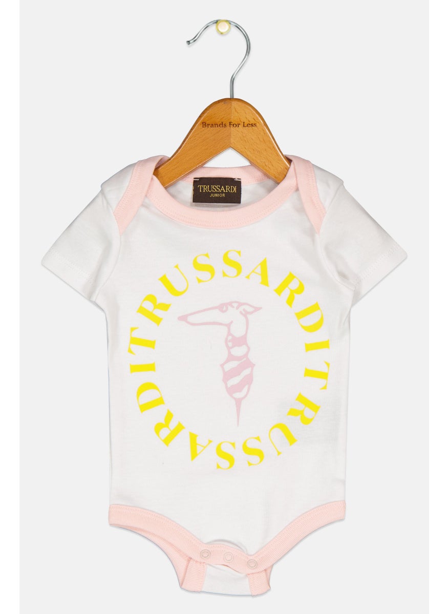Toddlers Girl Graphic Print Short Sleeves Bodysuit, White