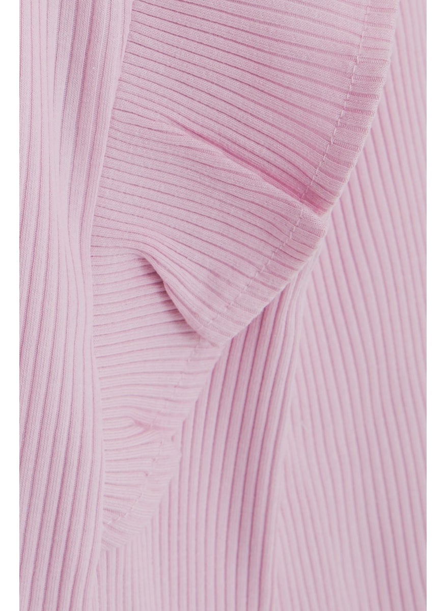 Girl Long Sleeve Blouse Ruffled 4-8 Years, Pink