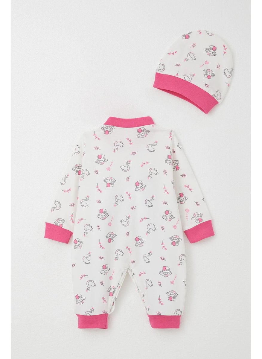 Baby Girl Jumpsuit Cute Princess Swan Pattern 0-6 Months, White