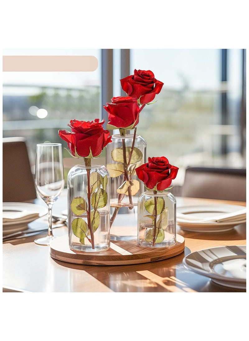 Set of 6 Modern Cylinder Glass Vase for Wedding Party Dining Table Centrepieces Living Room Decorative Home Décor