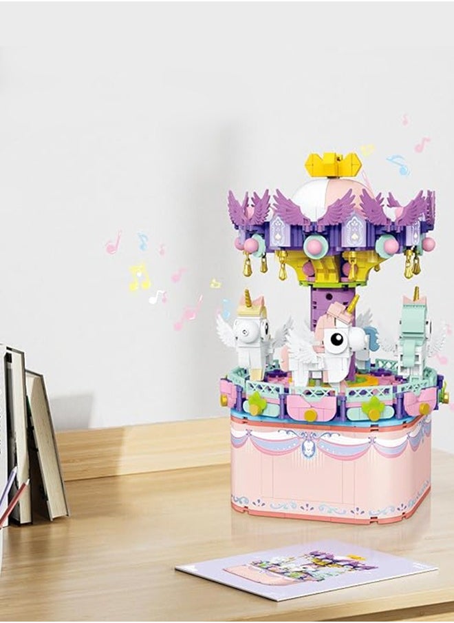 Music Box Building Toys, 874-Pcs Assemble Building Block DIY Educational Toys Set– Gift for Kids 3+ Years and Adults