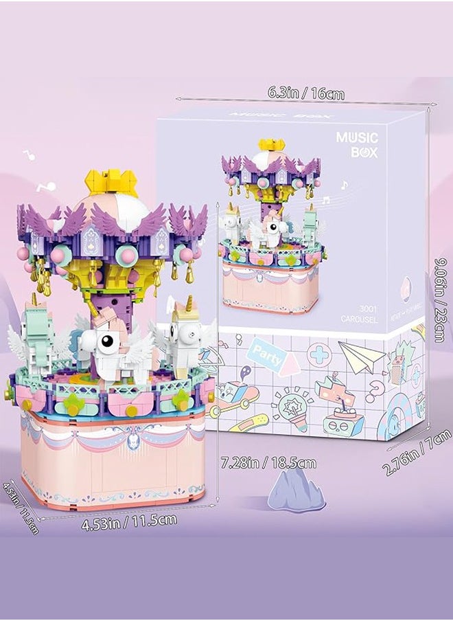 Music Box Building Toys, 874-Pcs Assemble Building Block DIY Educational Toys Set– Gift for Kids 3+ Years and Adults