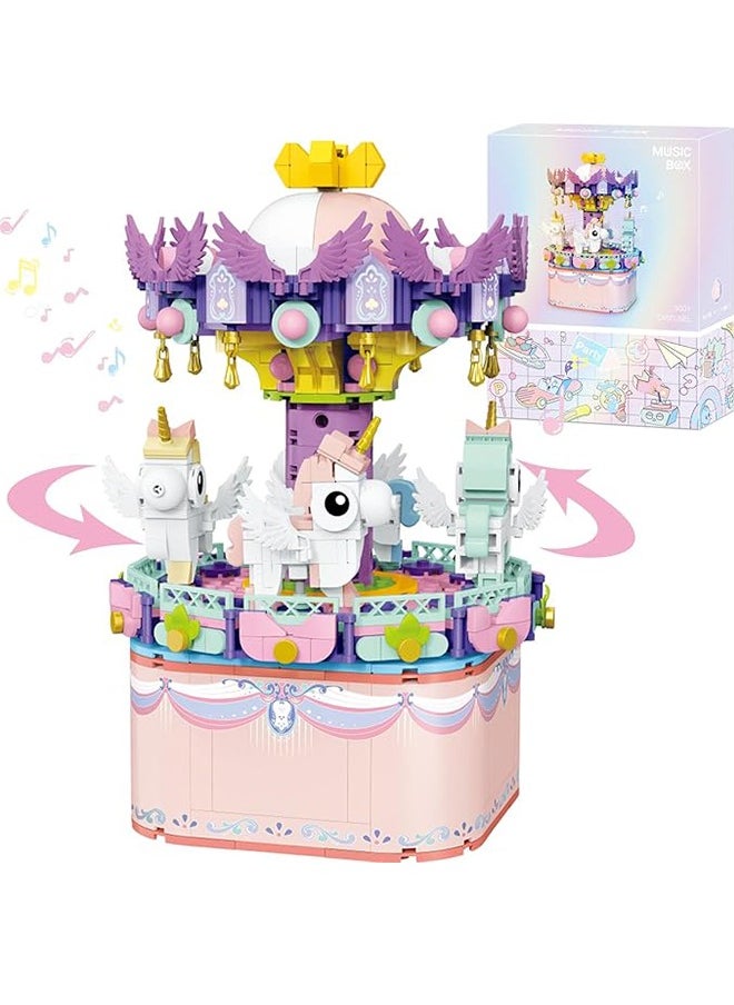 Music Box Building Toys, 874-Pcs Assemble Building Block DIY Educational Toys Set– Gift for Kids 3+ Years and Adults