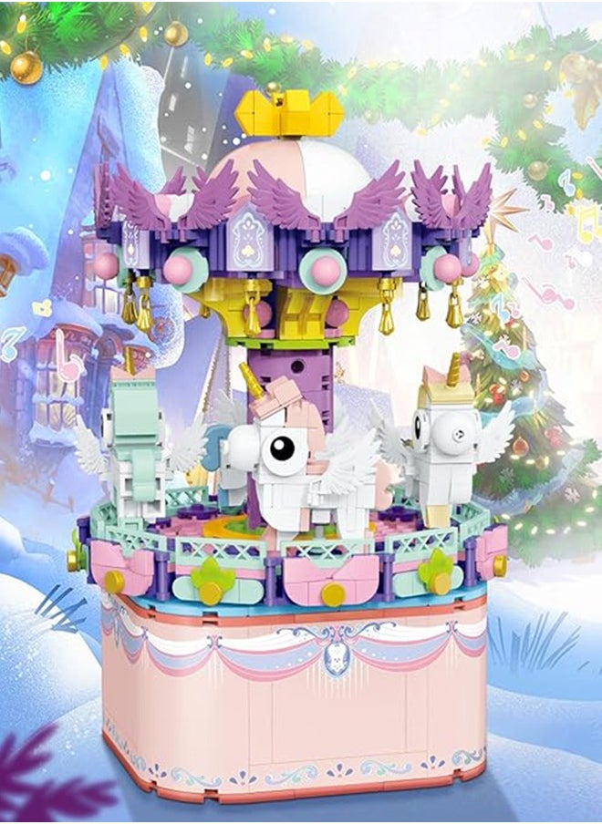 Music Box Building Toys, 874-Pcs Assemble Building Block DIY Educational Toys Set– Gift for Kids 3+ Years and Adults