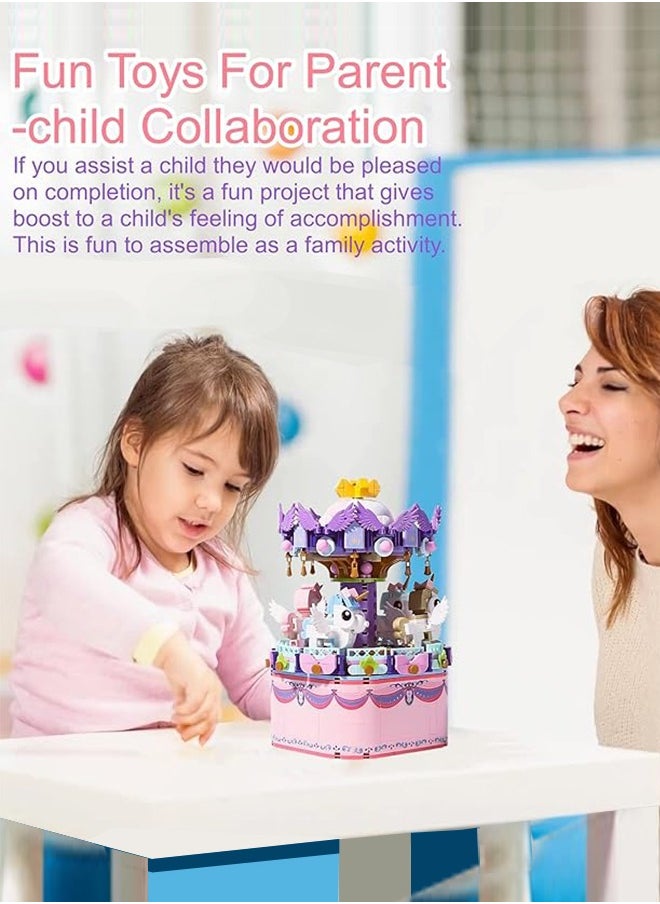 Music Box Building Toys, 874-Pcs Assemble Building Block DIY Educational Toys Set– Gift for Kids 3+ Years and Adults