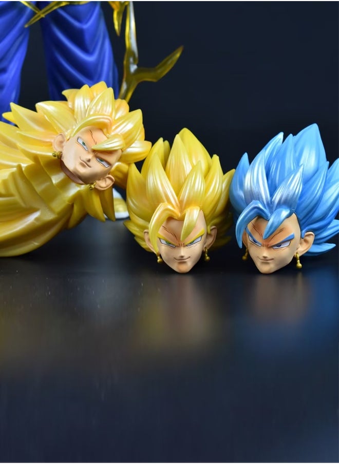 Dragon Ball Vegito（Three avatars can be replaced） Action Figure Decorative Resin Sculpture Home Decor Statue, Art Figurine Home Ornament Decoration for Office, Living Room, Bedroom, Book Shelf, TV Cabinet, Desktop