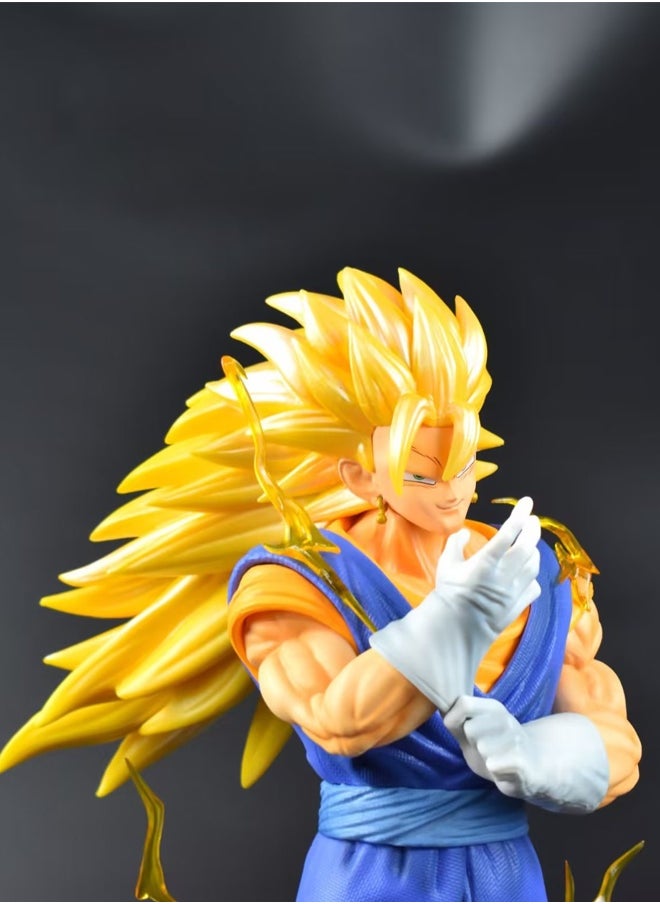 Dragon Ball Vegito（Three avatars can be replaced） Action Figure Decorative Resin Sculpture Home Decor Statue, Art Figurine Home Ornament Decoration for Office, Living Room, Bedroom, Book Shelf, TV Cabinet, Desktop