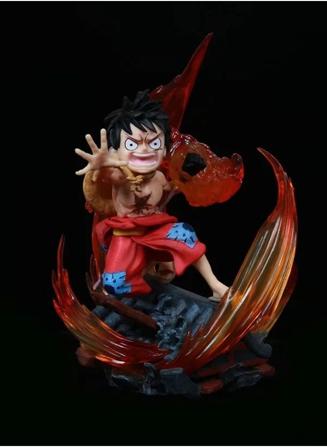One Piece Kimono Luffy Action Figure Decorative Resin Sculpture Home Decor Statue, Art Figurine Home Ornament Decoration for Office, Living Room, Bedroom, Book Shelf, TV Cabinet, Desktop