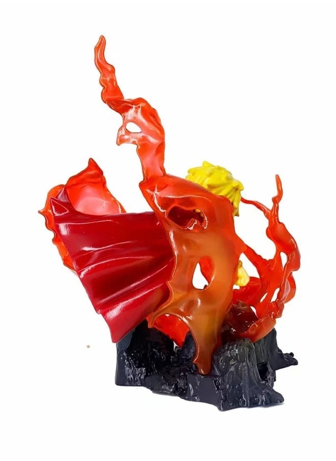 One Piece Devil's Wind Leg Sanji Action Figure Decorative Resin Sculpture Home Decor Statue, Art Figurine Home Ornament Decoration for Office, Living Room, Bedroom, Book Shelf, TV Cabinet, Desktop