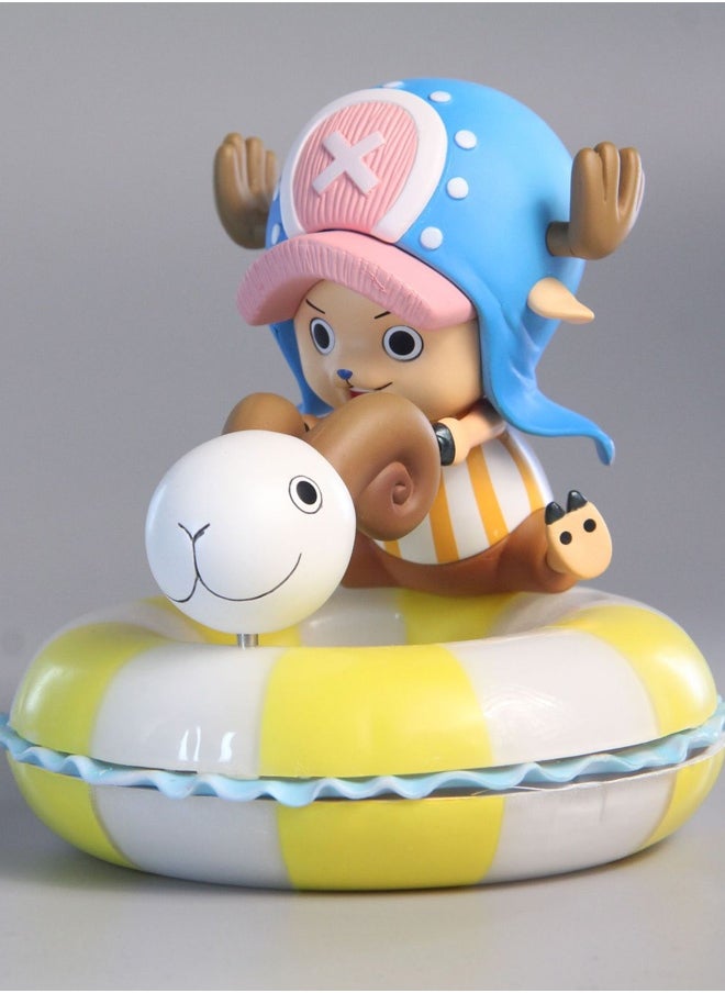 One Piece Swimming ring Chopper Action Figure Decorative Resin Sculpture Home Decor Statue, Art Figurine Home Ornament Decoration for Office, Living Room, Bedroom, Book Shelf, TV Cabinet, Desktop