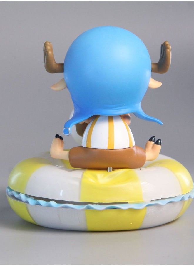 One Piece Swimming ring Chopper Action Figure Decorative Resin Sculpture Home Decor Statue, Art Figurine Home Ornament Decoration for Office, Living Room, Bedroom, Book Shelf, TV Cabinet, Desktop