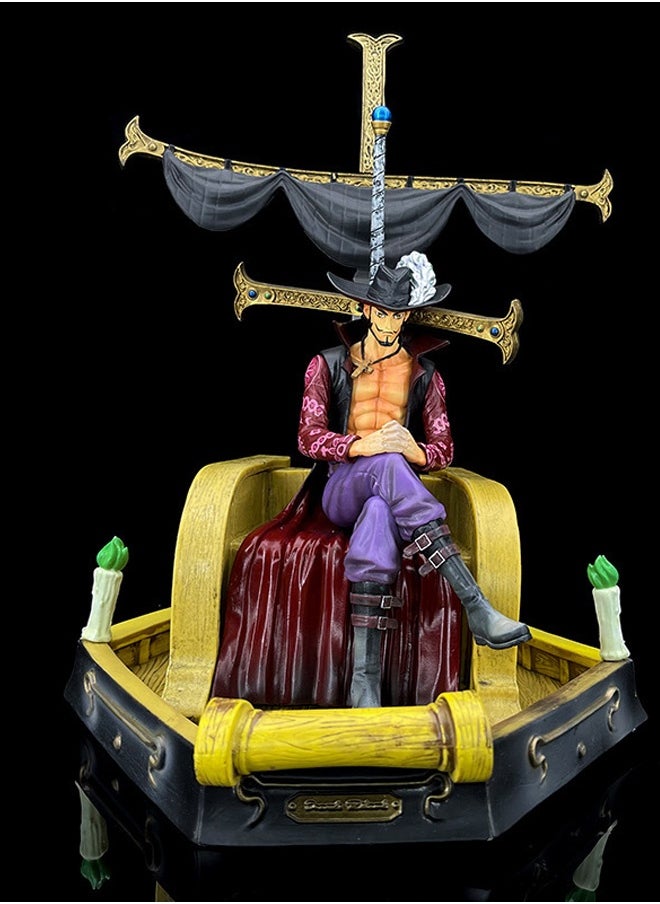 One Piece Hawkeye Mihawk Action Figure Decorative Resin Sculpture Home Decor Statue, Art Figurine Home Ornament Decoration for Office, Living Room, Bedroom, Book Shelf, TV Cabinet, Desktop