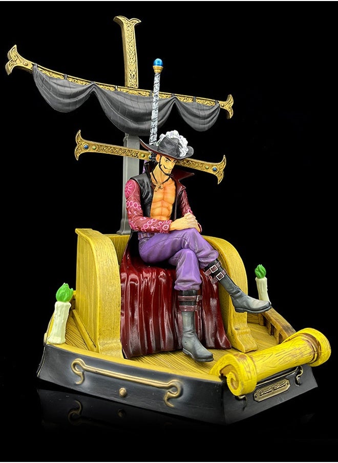 One Piece Hawkeye Mihawk Action Figure Decorative Resin Sculpture Home Decor Statue, Art Figurine Home Ornament Decoration for Office, Living Room, Bedroom, Book Shelf, TV Cabinet, Desktop