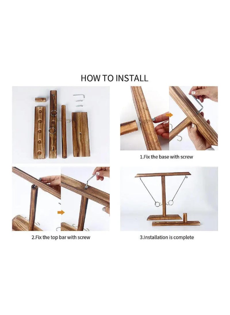 Wooden Sling Tabletop Board for Party Entertainment, Fast-Paced Interactive Game for Family Fun, Skill Building, Coordination, and Competitive Play – Indoor Wooden Game for All Occasions