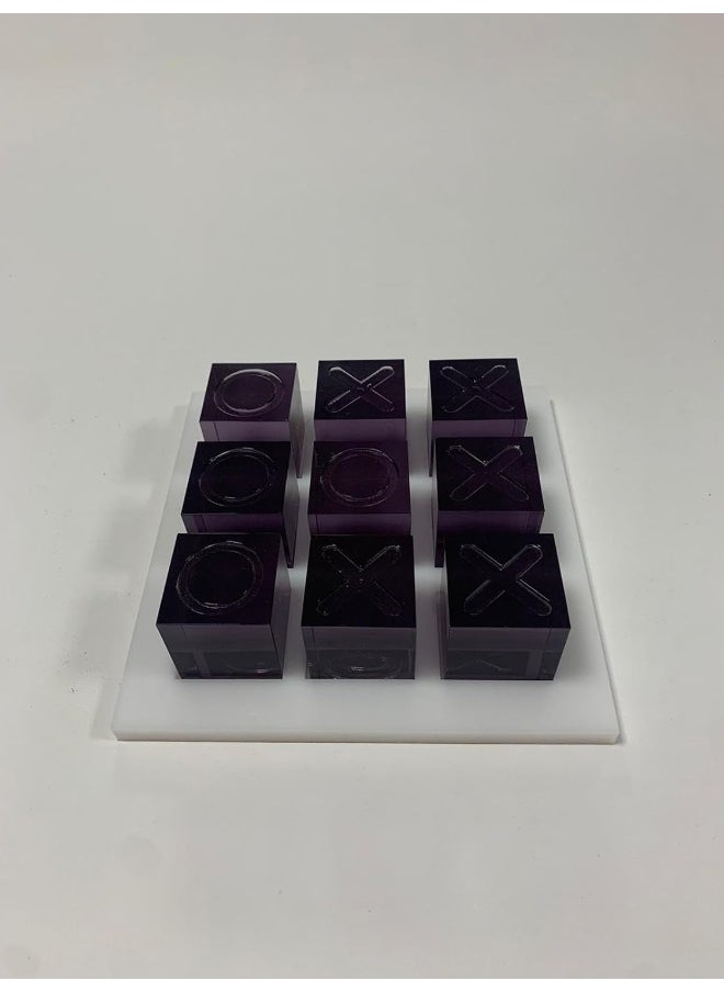 Luxury Acrylic Game – Elegant Black Board & Crystal Clear X/O Pieces – Modern Decorative Tabletop Game